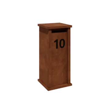 Corten acél postaláda - Arizona S - 40 x 40 x 100 cm