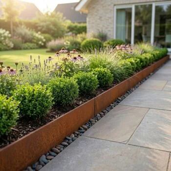Corten acél ágyásszegély - Zúzott - Magasság 13 cm - 150 cm
