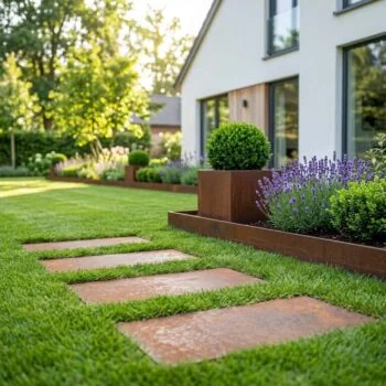 Corten acél lépőkő - Téglalap - 60 x 25 cm