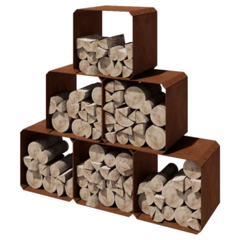 Corten acél fatároló - Colorado 6 darab - 40 x 40 x 40 cm