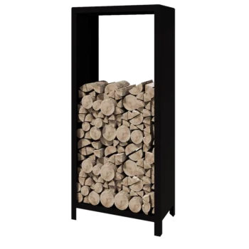 Acél fatároló - Indiana - 80 x 40 x 180 cm - RAL9005 matt (fekete)