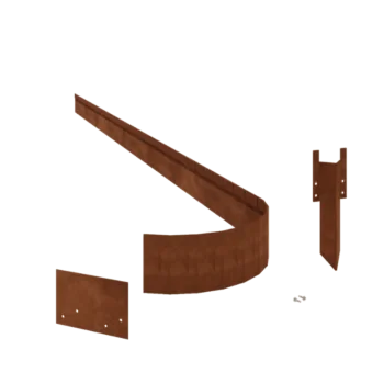 Corten acél ágyásszegély - Zúzott FLEX - Magasság 13 cm - Teljes készlet 24 méter