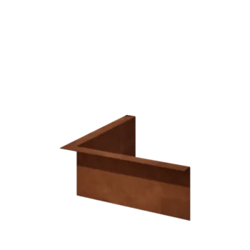 Corten acél ágyásszegély - Rögzített - Belső sarok - Magasság 12 cm