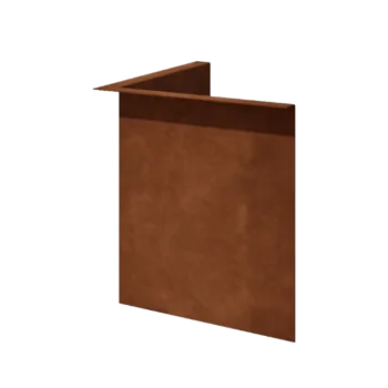 Corten acél ágyásszegély - Rögzített - Belső sarok - Magasság 34 cm