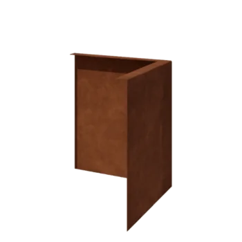 Corten acél ágyásszegély - Rögzített - Külső sarok - Magasság 34 cm