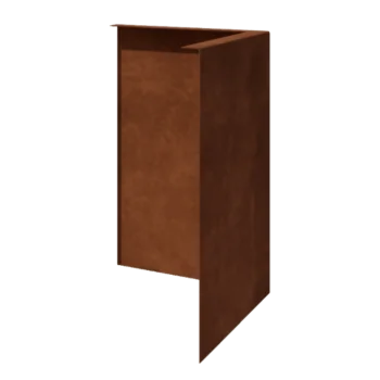 Corten acél ágyásszegély - Rögzített - Külső sarok - Magasság 45 cm