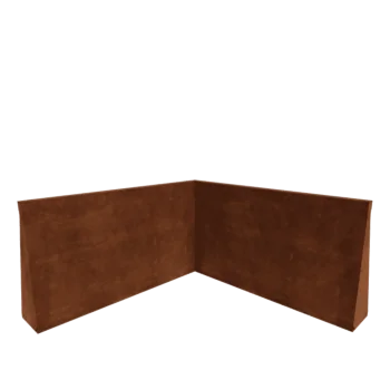 Corten acél támfal - Belső sarok - 100 x 100 x 60 cm