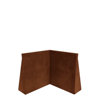 Corten acél támfal - Belső sarok - 50 x 50 x 60 cm