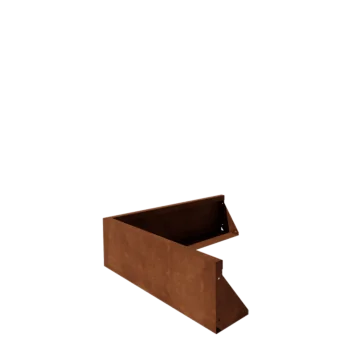 Corten acél támfal - Külső sarok - 100 x 100 x 30 cm