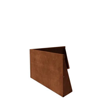 Corten acél támfal - Külső sarok - 100 x 100 x 60 cm