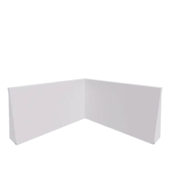 Acél támfal - Belső sarok - 100 x 100 x 60 cm - RAL9010 matt (fehér)