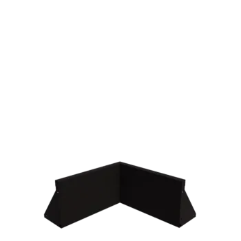Acél támfal - Belső sarok - 50 x 50 x 30 cm - RAL9005 matt (fekete)