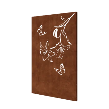 Corten acél panel - Liliom - 120 x 6 x 190 cm