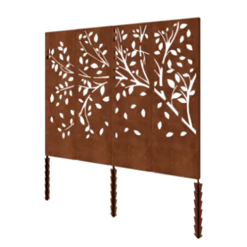 Corten acél panel - Fa Teljes készlet - 240 x 6 x 190 cm