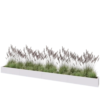 Acél virágláda XXL - Téglalap - 480 x 30 x 30 cm - RAL9010 matt (fehér) - Fenéklemez nélkül