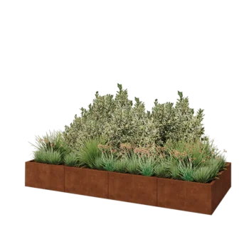 Corten acél virágláda XXL - Téglalap - 320 x 120 x 40 cm - Fenéklemez nélkül