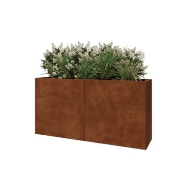 Corten acél virágláda XXL - Téglalap - 160 x 40 x 80 cm - Fenéklemezzel