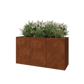Corten acél virágláda XXL - Téglalap - 150 x 50 x 80 cm - Fenéklemezzel