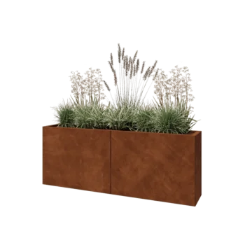 Corten acél virágláda XXL - Téglalap - 160 x 30 x 60 cm - Fenéklemezzel