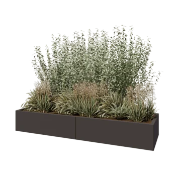 Acél virágláda XXL - Téglalap - 200 x 60 x 30 cm - RAL7016 matt (antracitszürke) - Fenéklemez nélkül