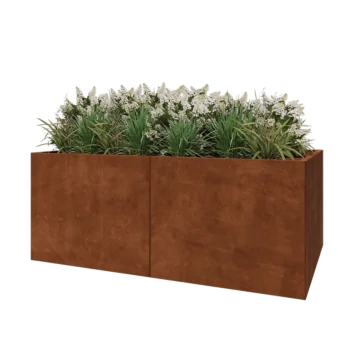Corten acél virágláda XXL - Téglalap - 200 x 80 x 80 cm - Fenéklemezzel