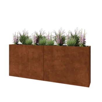 Corten acél virágláda XXL - Téglalap - 200 x 30 x 80 cm - Fenéklemez nélkül