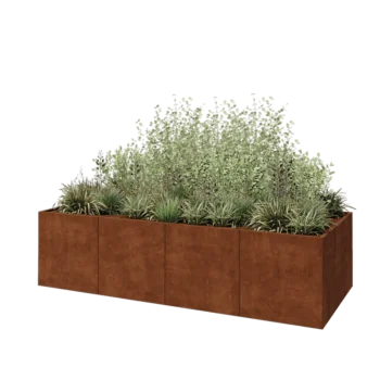 Corten acél virágláda XXL - Téglalap - 320 x 120 x 80 cm - Fenéklemez nélkül
