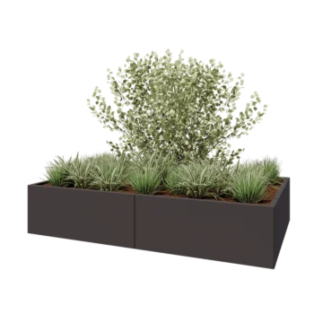 Acél virágláda XXL - Téglalap - 200 x 120 x 40 cm - RAL7016 matt (antracitszürke) - Fenéklemez nélkül