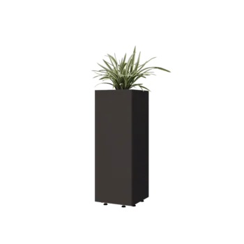 Acél virágláda - Négyzet - 30 x 30 x 80 cm - RAL7016 matt (antracitszürke) - Fenéklemezzel - Lábakkal