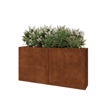 Corten acél virágláda XXL - Téglalap - 160 x 30 x 80 cm - Fenéklemezzel