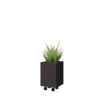Acél virágláda - Négyzet - 30 x 30 x 40 cm - RAL7016 matt (antracitszürke) - Fenéklemezzel - Kerekekkel
