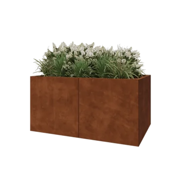 Corten acél virágláda XXL - Téglalap - 160 x 100 x 80 cm - Fenéklemez nélkül
