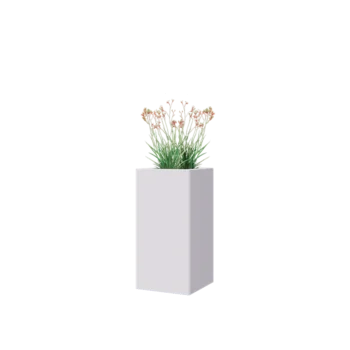 Acél virágláda - Négyzet - 30 x 30 x 60 cm - RAL9010 matt (fehér) - Fenéklemezzel