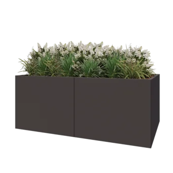 Acél virágláda XXL - Téglalap - 200 x 80 x 80 cm - RAL7016 matt (antracitszürke) - Fenéklemez nélkül