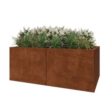 Corten acél virágláda XXL - Téglalap - 200 x 120 x 80 cm - Fenéklemez nélkül