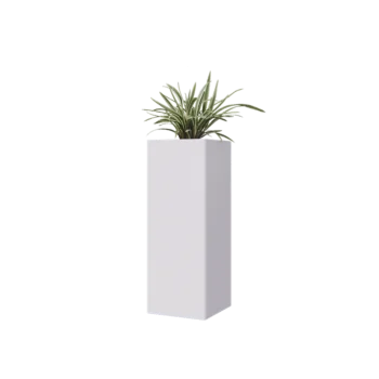 Acél virágláda - Négyzet - 30 x 30 x 80 cm - RAL9010 matt (fehér) - Fenéklemez nélkül