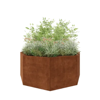 Corten acél virágláda - Nyolcszög - 193,1 x 193,1 x 80 cm - Fenéklemez nélkül
