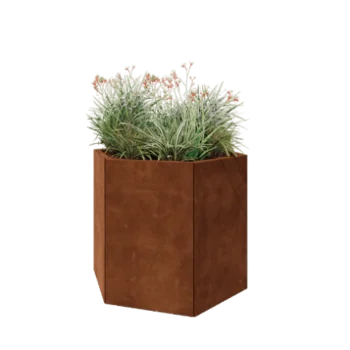 Corten acél virágláda - Hatszög - 99,3 x 86,6 x 80 cm - Fenéklemez nélkül