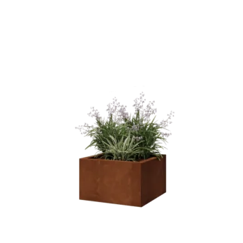 Corten acél virágláda - Négyzet - 50 x 50 x 30 cm - Fenéklemez nélkül