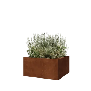Corten acél virágláda - Négyzet - 80 x 80 x 40 cm - Fenéklemez nélkül