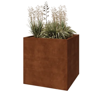 Corten acél virágláda - Négyzet - 100 x 100 x 100 cm - Fenéklemez nélkül