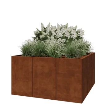 Corten acél virágláda XXL - Négyzet - 150 x 150 x 80 cm - Fenéklemez nélkül
