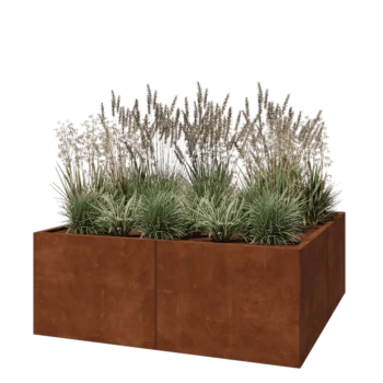 Corten acél virágláda XXL - Négyzet - 160 x 160 x 60 cm - Fenéklemez nélkül