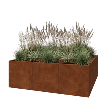 Corten acél virágláda XXL - Négyzet - 180 x 180 x 60 cm - Fenéklemez nélkül