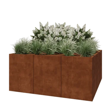 Corten acél virágláda XXL - Négyzet - 180 x 180 x 80 cm - Fenéklemez nélkül