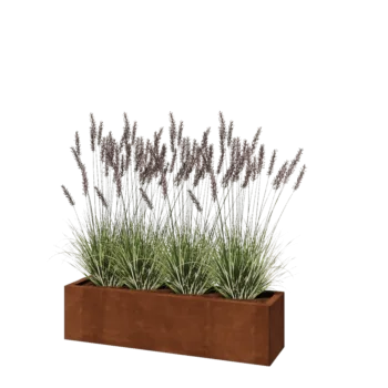Corten acél virágláda - Téglalap - 120 x 30 x 30 cm - Fenéklemezzel