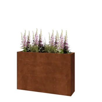 Corten acél virágláda - Téglalap - 120 x 30 x 80 cm - Fenéklemez nélkül