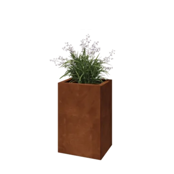 Corten acél virágláda - Téglalap - 40 x 30 x 60 cm - Fenéklemezzel