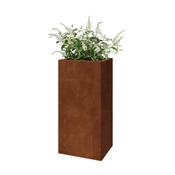 Corten acél virágláda - Téglalap - 40 x 30 x 80 cm - Fenéklemezzel