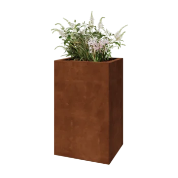 Corten acél virágláda - Téglalap - 50 x 40 x 80 cm - Fenéklemezzel